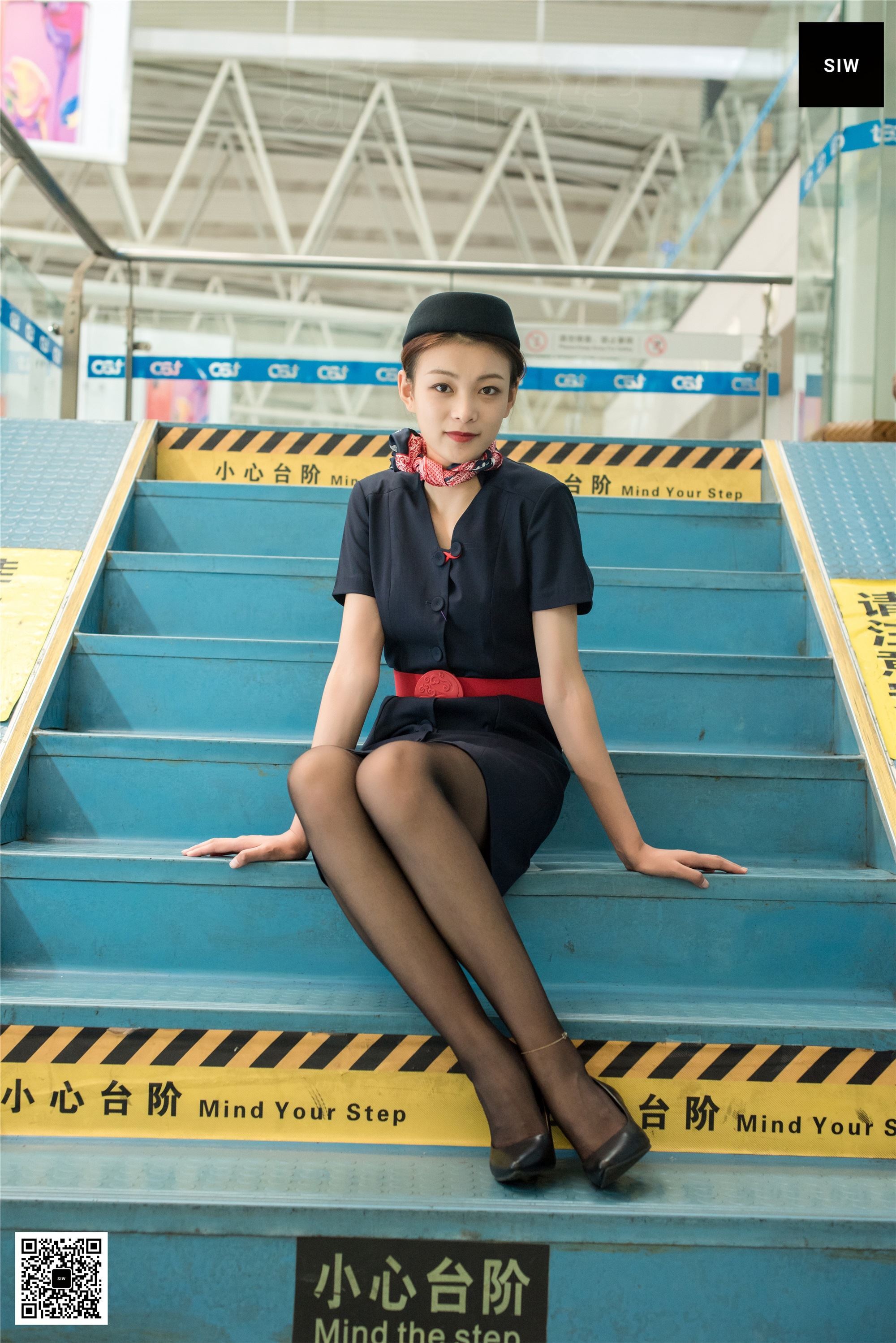 SIW斯文传媒 044 秋季空乘工装制服连衣裙帽子丝巾 - 嘉慧